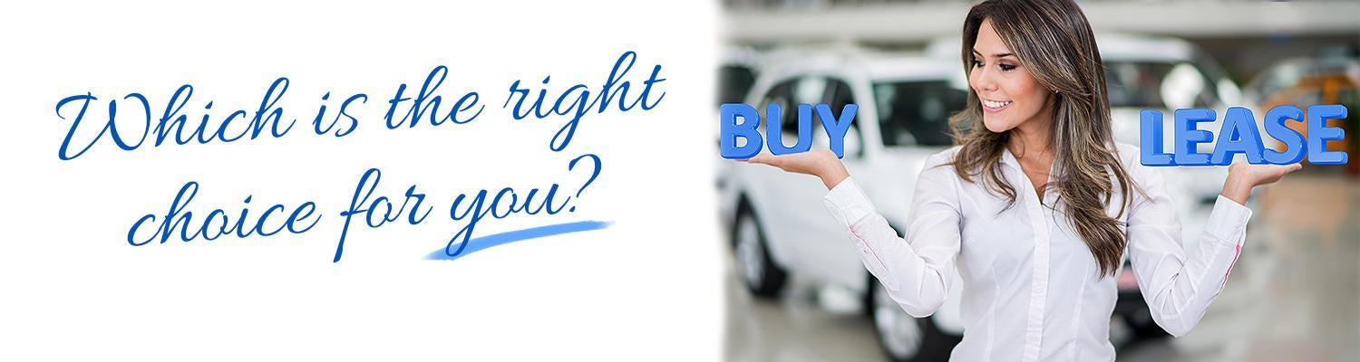 Deciding to buy or lease a vehicle.
